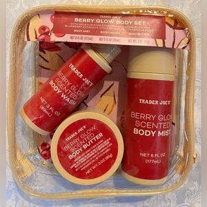 Trader Joe's Berry Glow Body Set NWT